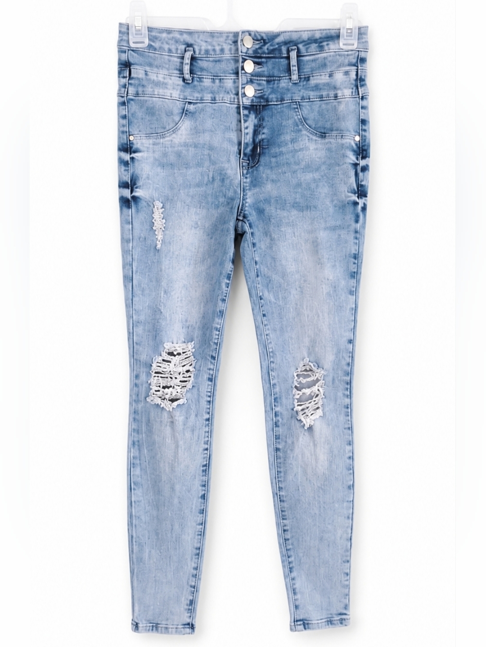 Refuge High-Rise Distressed Light Blue Jeans